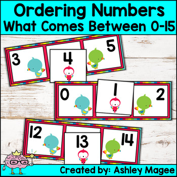 Preview of Ordering Numbers: What comes between? (Numbers 0-15) Math Center Activity