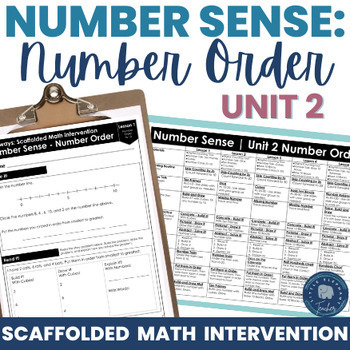 Preview of Ordering Numbers to 100, Number Sense Worksheets, Kindergarten Math Intervention