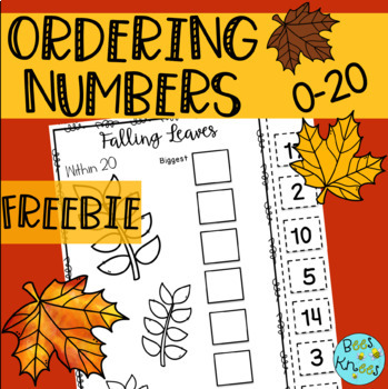 Preview of Ordering Numbers to 20 - Fall Worksheets - FREEBIE