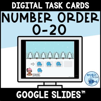 Preview of Ordering Numbers with Google Slides™ | Winter Number Order Digital Activity