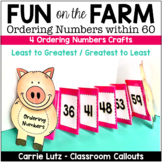 Ordering Numbers within 60 - Math Pig Paper Craft