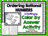 Ordering Rational Numbers Color by Answer Activity
