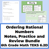 Ordering Rational Numbers Notes, Practice, and Review Bund