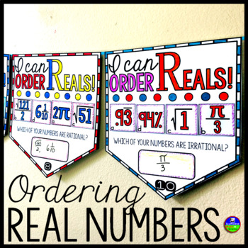 Preview of Ordering Real Numbers Math Pennant Activity