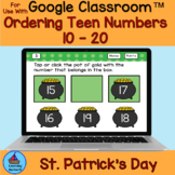 Ordering Teen Numbers Before After and Between St Patrick'