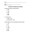 Ordering and Classifying Real Numbers Worksheet