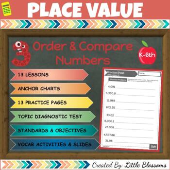 Preview of Ordering and Comparing Numbers: Quizzes, Vocabulary, Practice and More!