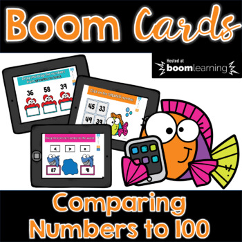 Preview of Comparing and Ordering Numbers to 100 BOOM Cards | Distance Learning