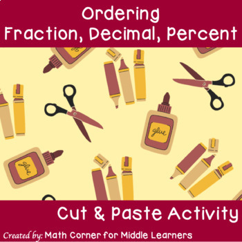 Preview of Fraction, Decimal, Percent Ordering: Cut and Paste Activity