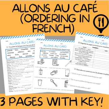 Preview of Allons au Café -Ordering in a French Restaurant (Commander au Café)