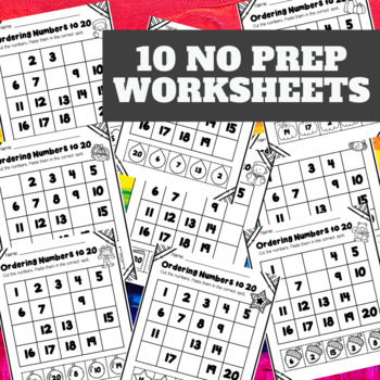 ordering numbers 1 20 worksheets by fireflies and hot cocoa tpt