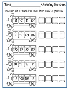 Ordering numbers to 120 by TWS - Top Worksheet Studio | TPT