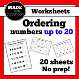 Ordering Numbers to 20 No Prep Worksheets