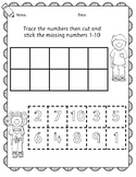 Maths - Place value: Ordering numbers trace cut and stick 