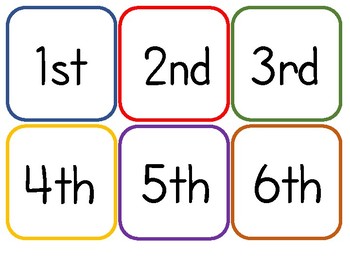 Preview of Ordinal Number Flash Cards 1 - 60