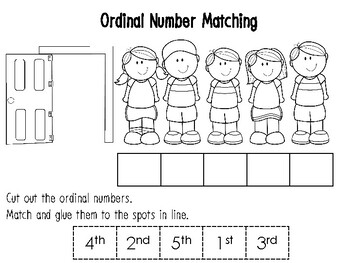 ordinal number cut and paste teaching resources tpt