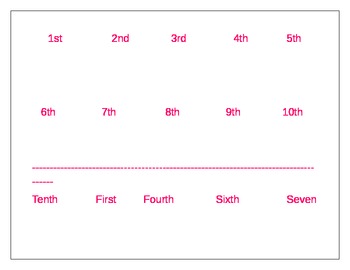 Preview of Ordinal Number Recognition