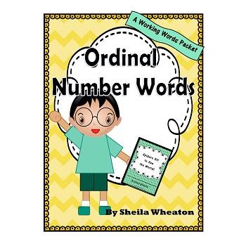 Preview of Ordinal Number Words: A Working Words Packet for Young Readers