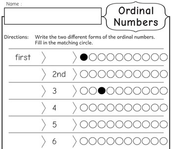 ordinal numbers 1 10 worksheets teaching resources tpt