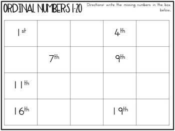 ordinal numbers 1 20 i have who has game by super esl teaching resources