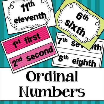 Preview of Ordinal Number Posters - Colour + Black and White