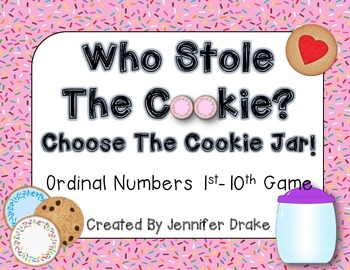 Preview of Ordinal Numbers 1st to 10th  **Cookie Jar Version**  Fun Engaging Game!