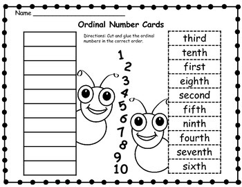 Ordinal Numbers - 5 Page Printables by Anna Navarre | TpT