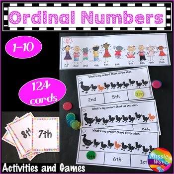 ordinal numbers math activities 0 10 by aussie waves tpt