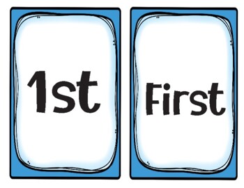 ordinal numbers flash cards teaching resources tpt