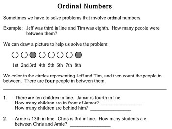 problem solving with ordinal numbers