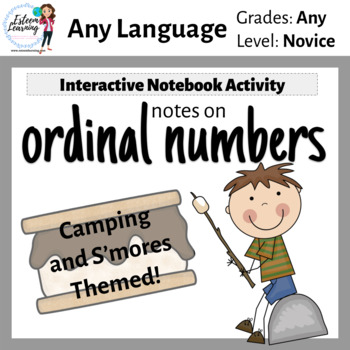 Preview of Ordinal Numbers Interactive Notebook Activity - Camping and S’mores Theme