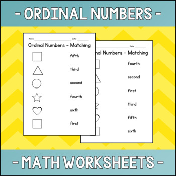 ordinal numbers matching shapes practice kindergarten math worksheets