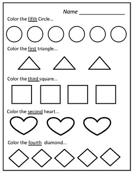 ordinal numbers math worksheets kindergarten k5 math tpt