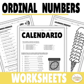 Preview of Números Ordinales | Spanish Ordinal Numbers Worksheets and Practice Activities