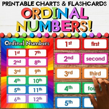 ordinal numbers pack first twelfth charts flashcards 10 pages