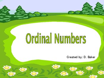 ordinal numbers power point presentation by dijobaker tpt