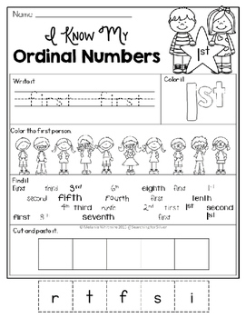 Ordinal Numbers Printables and Activities by Searching For Silver
