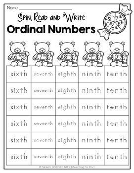 ordinal numbers printables activities by searching for silver tpt