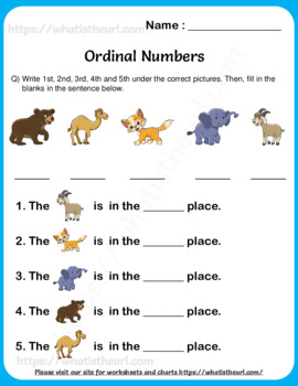 ordinal numbers worksheet for grade 3