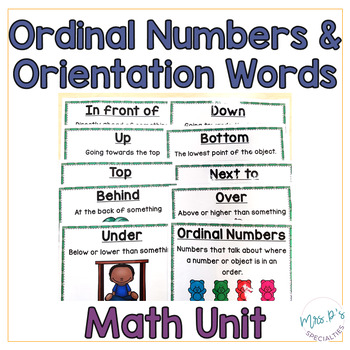 Preview of Ordinal Numbers and Orientation Words (Special Education Math Unit)
