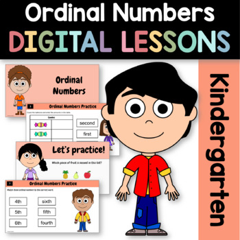 Preview of Ordinal Numbers for Kindergarten Google Slides | Interactive Math Skills