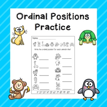 ordinal positions practice by 1st grade salt life tpt