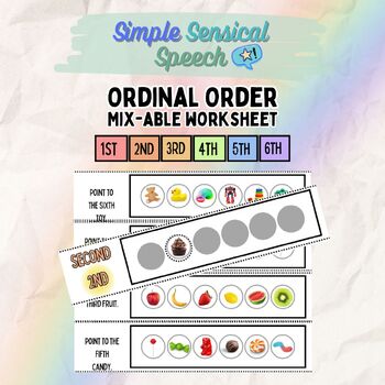 Preview of Ordinal/Serial/Sequential Order Mix-able Custom Worksheet (Following Directions)