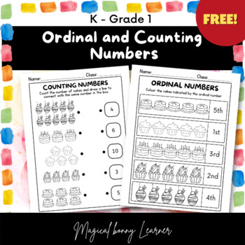 Preview of Ordinal and Counting Numbers - Worksheets - Free!