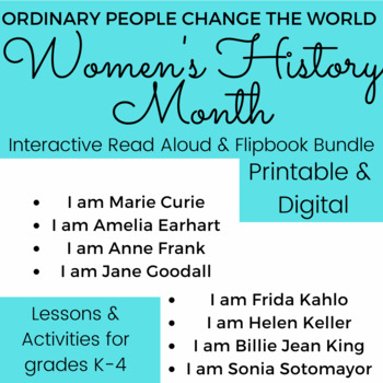 Preview of Ordinary People Change the World -Women's History Month Add On Lesson Bundle