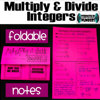 Preview of Multiply and Divide Integers Foldable Notes Interactive Notebook