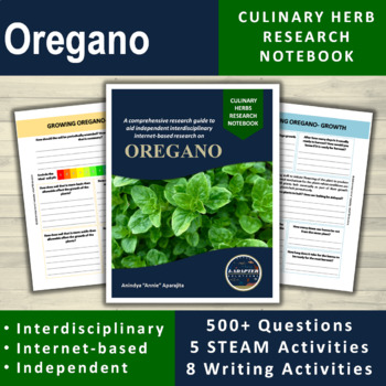 Preview of Oregano Herb Unit Study for Homeschool Highschool Research Notebook UPDATED