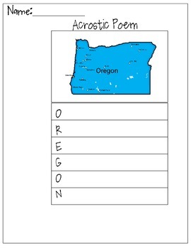 Preview of Oregon Acrostic Poem