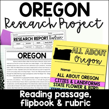 Preview of Oregon State Research Report Project | US States Research Flip Book