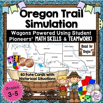 Preview of Oregon Trail Simulation that Uses Math Probability Skills to Power the Wagons